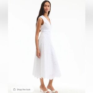 Veronica Beard Aven white eyelet midi dress 8 and 10 available